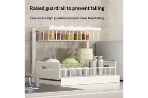 Heavy Duty Under Sink Metal Storage Rack Rectangular Shape Drawer Style Multifunctional Cabinet Organizer for Kitchen