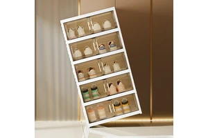 Shoe Rack Modern Rectangular Plastic Over-Door Thin Multi-Layer Foldable Storage Rack with Injection Technics