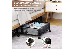 Bedroom Clothes Shoes Blankets Under Bed Storage Box Foldable Underbed Storage Container with Wheel