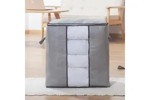 Large Capacity Foldable Clothes Storage Bag/ Non-woven Quilt Bag / Moisture Proof Organizer Bag With Clear Vision