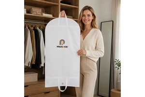 Wholesale Brand Reusable Cotton Fabric Eco-friendly Foldable Hanging Clothing Storage Dance Garment Bag with Zippers Protective