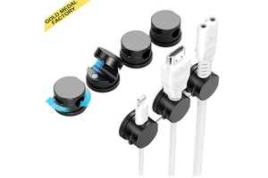Sleek Detachable Self-Adhesive Wire Organizer Foldable Plastic Magnetic Storage Rotatable Data Cable Manager Functional Flexible