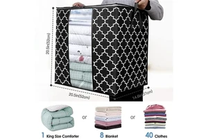 Storage Bags, Large Blanket Clothes Organization and Storage Containers for Bedding Comforter Storage Bag