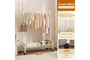 Modern Iron Freestanding Coat Rack with 5 Hooks & 1 Shelf-Durable Space-Saving Home Storage for Bedroom & Living Room