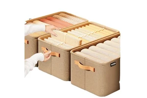 Fabric Foldable Stackable Bag Under Bedroom Cabinet Closet Clothing Wardrobe Clothes Organizer Storage Box
