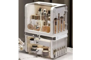 New Light Luxury Cream Wind Large-capacity Cosmetic Storage Box & Case Desktop Multi-layer Dust-proof Display