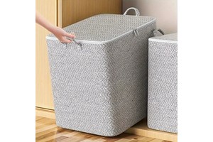 Multifunction Large Capacity Quilt Storage Bag with Handle Zipper 110 L 220 L Wardrobe Clothes Organizer Storage Box
