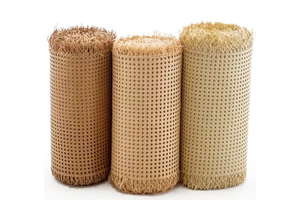 Guangdong-made Hand-woven Rattan & Soft Plastic Material Basket Rattan-like Pattern Eyelet Design For Storage Qing Teng Style