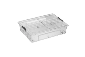 55L clear Plastic Transparent Underbed Storage Box with Split Lid