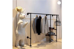 Modern Metal Floor-Standing Coat Rack for Bedroom Large Space Multifunctional Storage & Display Rack