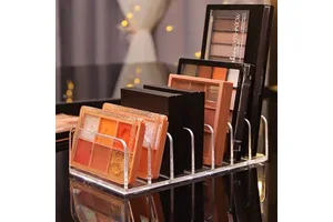 Crystal Clear Acrylic Makeup Box Drawer Makeup Divider Acrylic Eyeshadow Disc Blush Palette Storage Rack Makeup Tray