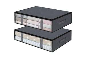 Large Foldable Underbed Storage Bins Containers Drawers Organizer Heavy Duty Under Bed Storage Bags Clothing Storage Box