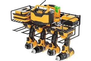 Garage Tool Box Organizer and Storage 3 Tier Heavy Duty Metal Wall Mounted Electric Drill Storage Rack