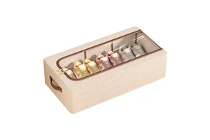 Tianshan Ma Modern Design Fabric Foldable Under-Bed Shoe Storage Box Single Household Transparent Shoe Storage Thickened Steel