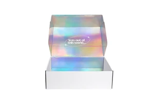 Customizable Luxury Clothing Wig Shoes Packaging Box Corrugated Holographic Matt Lamination