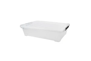 Spacious Underbed Storage Solution: Clear Plastic Clothes & Quilt Organizer with Lid
