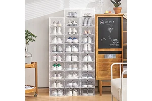 Transparent Plastic Home Shoe Storage Box Drawer Type Dustproof Moisture-Proof Wall Rack for Men Women Dormitory Shoe Cabinet