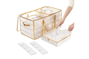 For Foldable Rectangle Christmas for Storage Box Organizer with Dividers Plastic PP Material