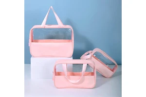Custom Transparent Canvas Cartoon Pattern Makeup Bag Travel for Organizer Beach Waterproof Storage Pouch High Quality