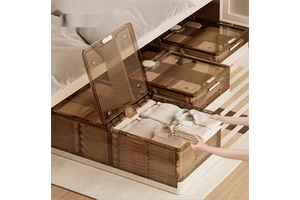 Large Capacity Stackable Rolling Under Bed Storage Containers with Wheels