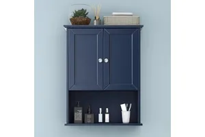 Wall Mounted Bathroom Cabinet Storage with Shelves and Wooden Bathroom Organizer Cabinet for Home