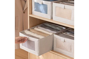 MKW6017 Clothes Storage Box Household Cotton Storage Bags Collapsible Wardrobe Organizer Breathable Fabric Underbed Storage Box