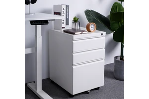 CAB01-1 3 Drawer Wheeled Mobile File Cabinet With Lock Under Desk Office For Home Office File Organizer