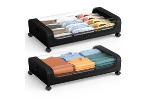 Under Bed Storage Wheel Rolling Under Bed Metal Drawer Shoe Cloth Blanket Toy Book Organizer Under Bed Storage Container