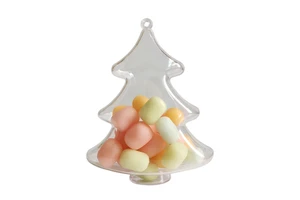 Fashionable and Creative Transparent Hanging Hole Christmas Tree Plastic Candy Storage Box Party Supplies