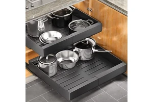 Kitchen Organizer Pull-Out Drawer Basket Kitchen Cabinet Slide for Cookware Home Storage & Organization