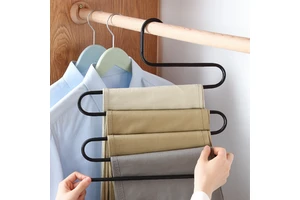Anti-Slip S-Shape Pants Hanger Stainless Steel Towel Drying Rack Foldable Scarf Storage Organization Clothes Hook