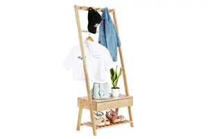 Custom Coat Rack Drawers Clothes Hanging Storage Rack Coat Rack Stand Wooden Coat Rack Bedroom ClothesTree Hanger Clothes Tree