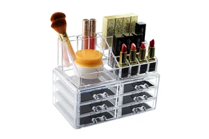 6 Drawers Makeup Organizer Jewelry Storage Box Lipstick Holder Cosmetic Storage Case Plastic Transparent Storage Box Save Space