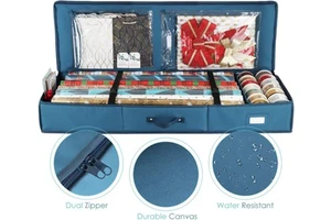 Home Organization Christmas Wrapping Paper Rolls Organizer Fabric Storage Box Holiday Decoration Eco-friendly Gift Wrap