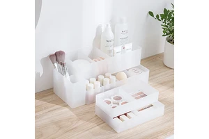 Multi-functional Translucent Plastic Organizer Make up Cosmetic Storage Box for Storage