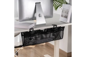 CC11-7 Under Desk Mesh Cable Management Bag Tray Cord Wire Holder Organizer Net For Office Standing Desk Power Strip Safe