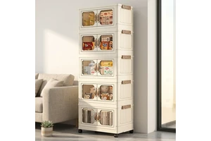 Anti-Mold Eco-Friendly Foldable Plastic Boxes Stackable 1-5 Layer for Basement Humid Area-Clothing Organizer