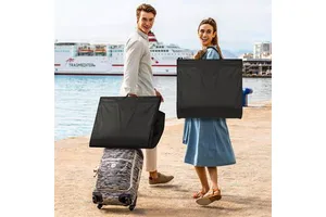 MISSLO 65" Waterproof Garment Bags for Hanging Clothes & Closet Storage 2 Packs Black Wedding Dresses Tuxedos Coats