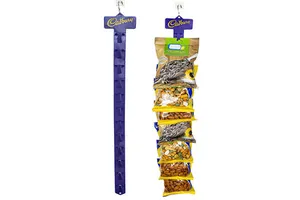 Low MOQ Plastic Hanging Display Clips Strips Chips Display Rack For Retail Display With Label Header