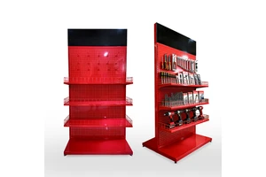 Hardware Shops Rack Shelf Metal Pegboard Gardening Tool Storage Rack Hardware Tools Stand With Customized Logo