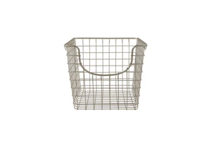 Stainless Steel Metal Woven Mesh Storage Basket-Eco-Friendly Multifunction Modern Home Decor Kitchen Use Powder Coated Rectangle