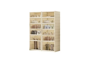Shoe Storage Box Multi-layer Integrated Transparent Magnetic Suction No-installation Storage Box Dustproof Foldable Shoe Rack