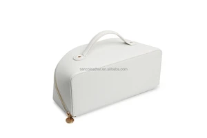 Wholesale Portable Leather Cosmetic Bags Makeup Cosmetic case Zipper Closure Toiletry Bag