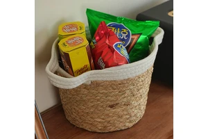 Best-selling Creative Reed-woven Round Large-capacity Storage Basket for Miscellaneous Items, Snacks, Toys