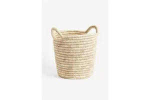 Wholesale Hand-Woven Corn Husk & Straw Storage Basket Braided Rattan-Style Multi-Purpose Bin Sustainable Boho Home Organizer