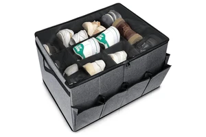 New Arrival Collapsible Shoe Box Organizer For Closet With Transparent Cover And Four Pockets