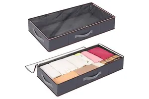 Underbed Storage Containers 2 Pieces Under Bed Storage Box Storage Bag With Paerboard for Blankets Clothes Sweater