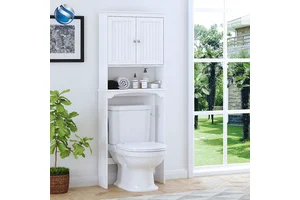 Bathroom Shelf Over Toilet Stand Shelf Rack Storage Cabinet Wooden Toilet Organizer Rack