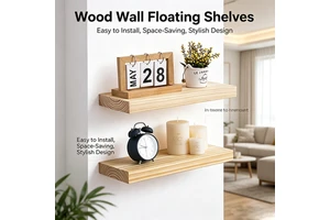 Living Room Wood Floating Shelves Wall Shelves for Wall Decor Farmhouse Shelf for Bedroom Bathroom Storage Rack
