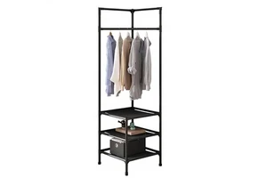 Metal Corner Coat Rack Floor-Standing Bedroom Bedside Clothes Hanger Storage Organizer Multifunctional Minimalist Modern